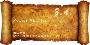 Zvara Attila névjegykártya